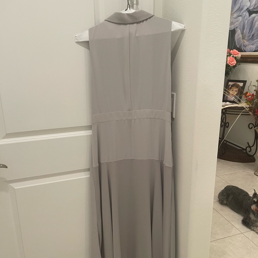 Reiss Lilac (2-tone) Claire Pleated Fitted Midi Dress - Picture 6 of 7